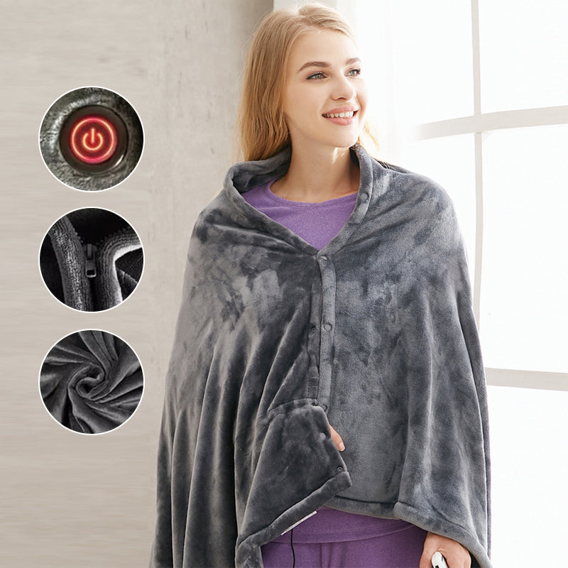 USB Heating Warm Shawl - Electric Heating Plush Blanket