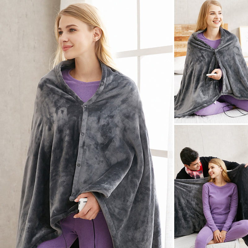 USB Heating Warm Shawl - Electric Heating Plush Blanket