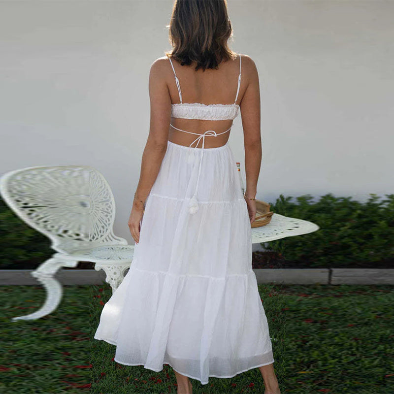 Hollow backless cami dress