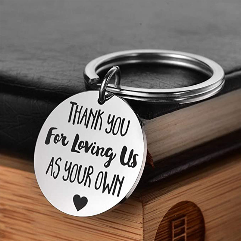 Thank You For Loving Us Stainless Steel Keychain