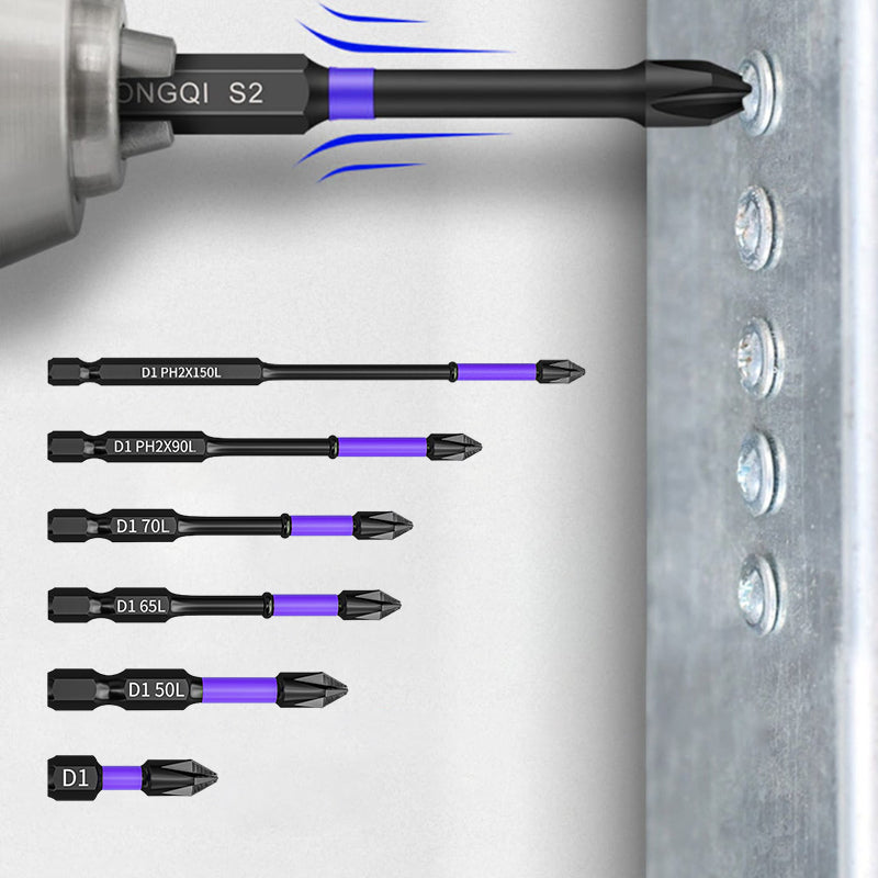 D1 Non-slip and Impact-Resistant Bit Cross Screwdriver Bits