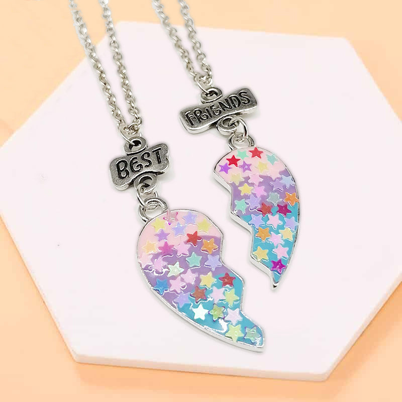 Heart Pendant Best Friends Forever Friendship Necklace