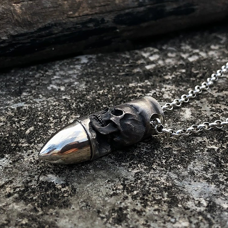 Cross Bullet Skull Necklace