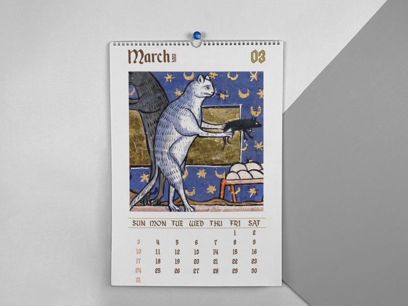 Weird Medieval Cats Calendar 2024