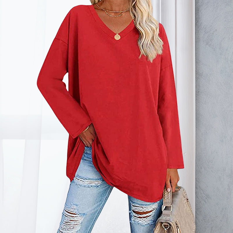 V Neck Drop Sleeve T-Shirt