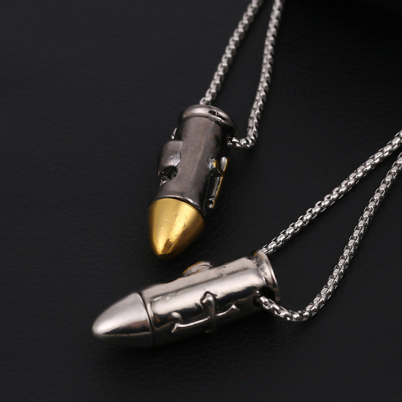 Cross Bullet Skull Necklace