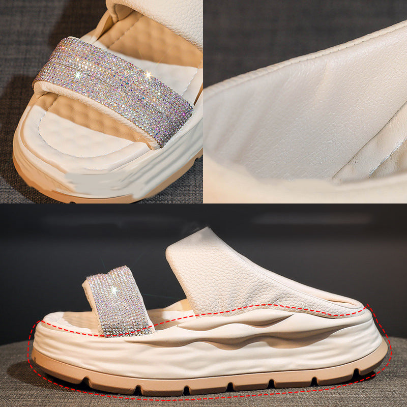 Sparkling Rhinestone Height Increasing Sandals