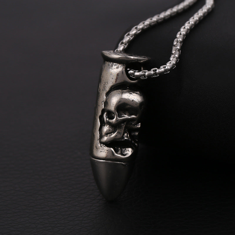 Cross Bullet Skull Necklace