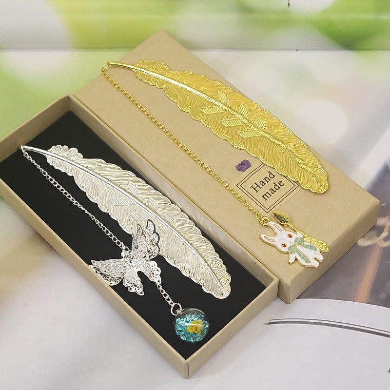 Metal Feather Bookmark