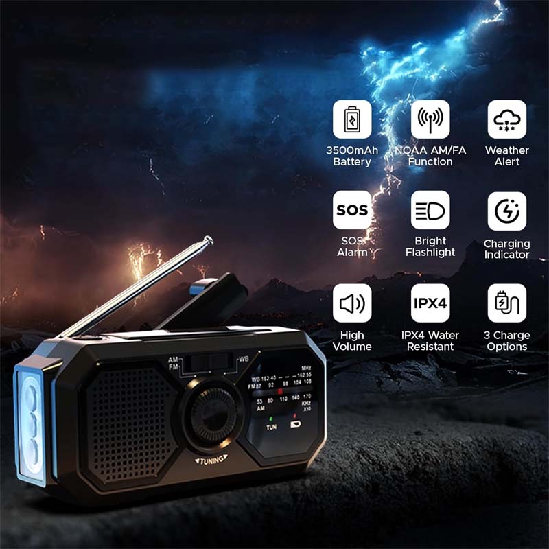 Multi-function emergency radio