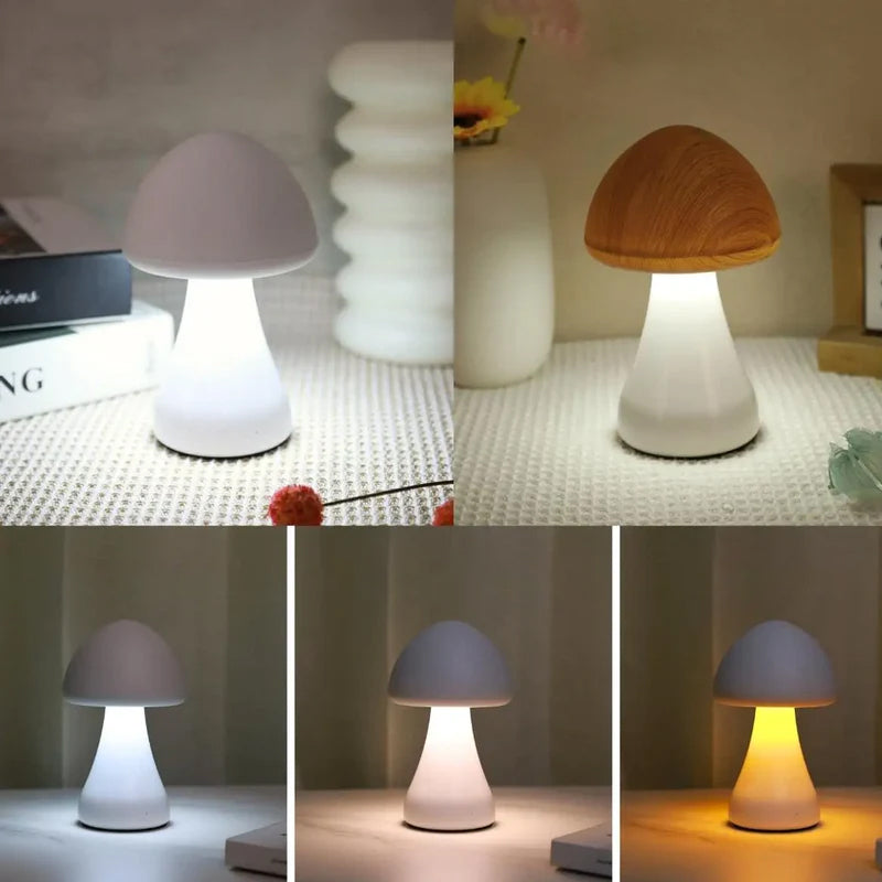 LED Rechargeable Touch Mushroom Desk Lamp