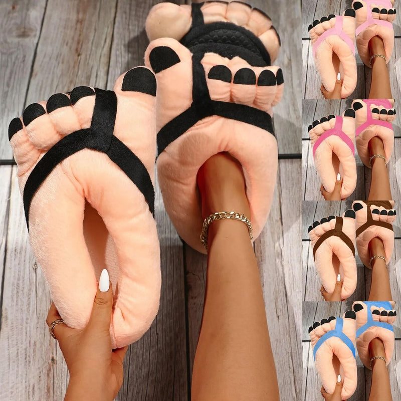 Funny Foot Plush Novelty Slippers