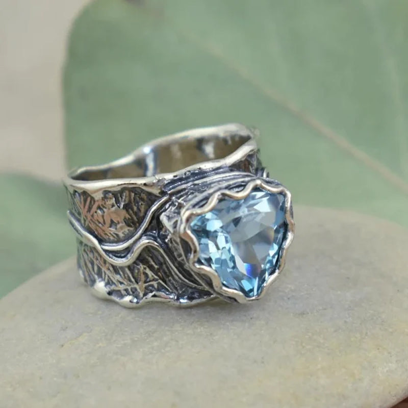 Blue Topaz Silver Ring