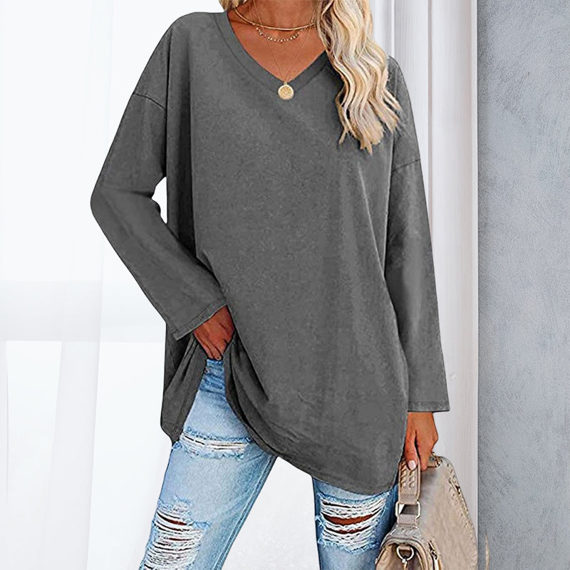 V Neck Drop Sleeve T-Shirt