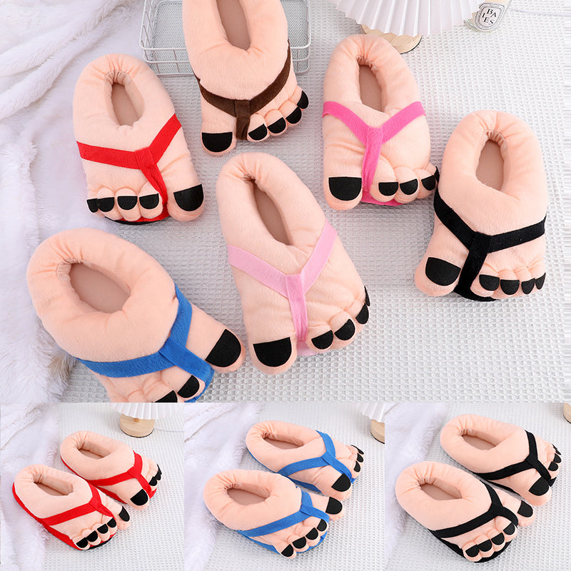 Funny Foot Plush Novelty Slippers