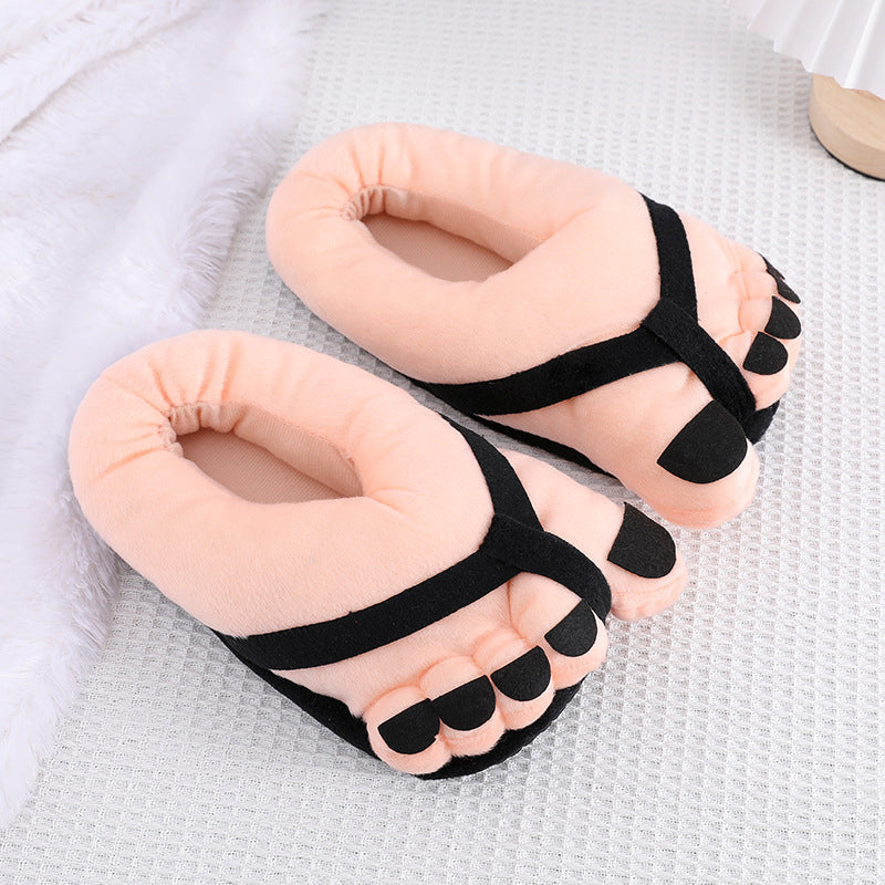 Funny Foot Plush Novelty Slippers