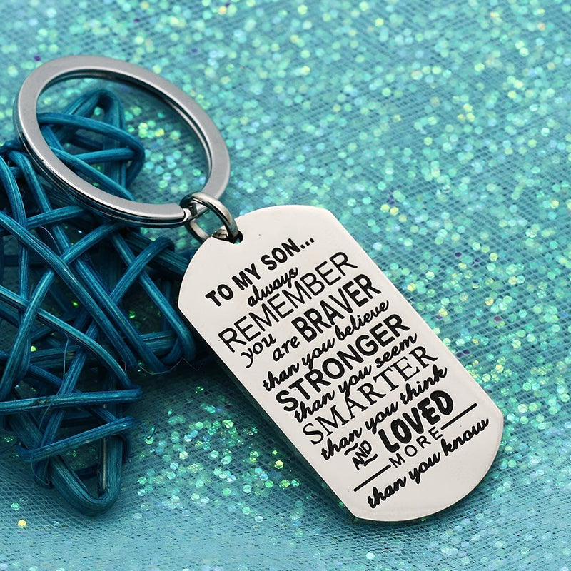 Mother's Day Lettering Metal Keychain with box