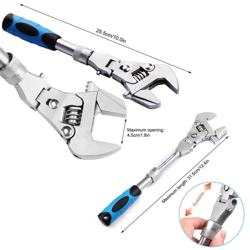 5 in 1 retractable adjustable wrench