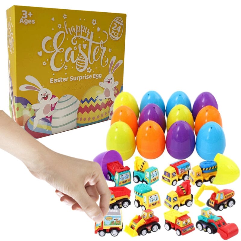 Easter Eggs Filled With Pull-Back Construction Vehicles