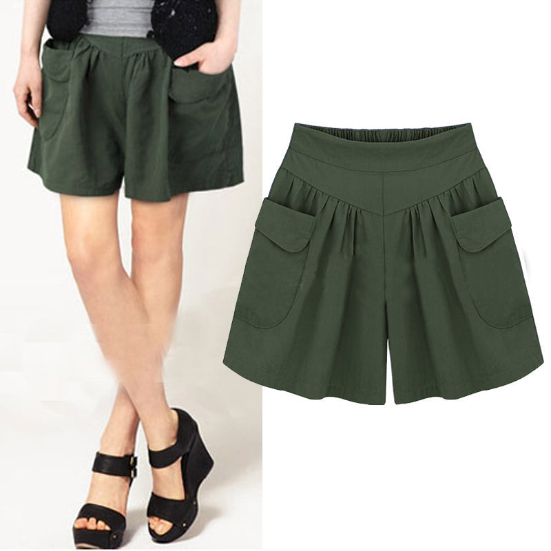 Women Beach Casual Hot Shorts with Elastic Waistband