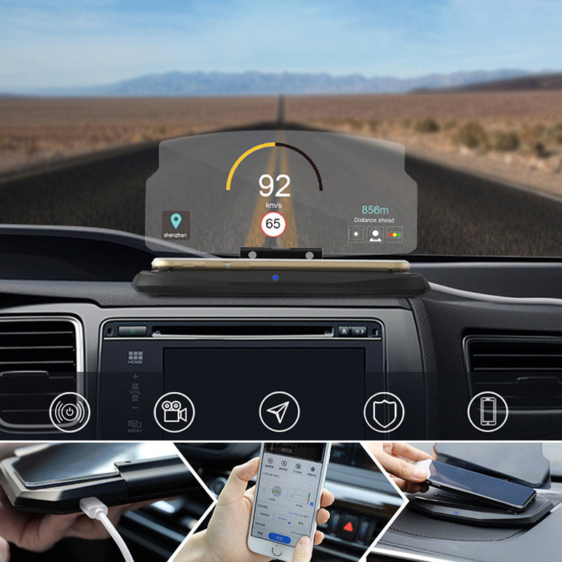 HUD Navigation Projector With Wireless Charging