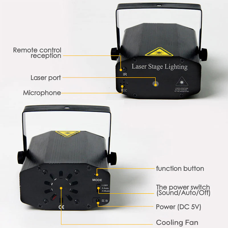 Remote control laser stage light