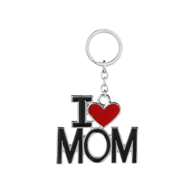 Father's Day Mother's Day red heart Keychain