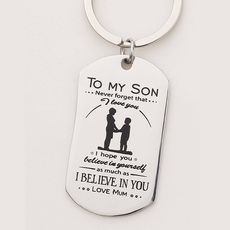 Mother's Day Lettering Metal Keychain with box