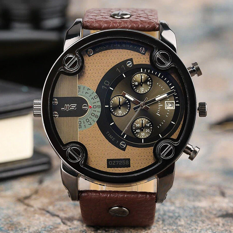 Men's Fashion Big Dial Style Steel Band Watch