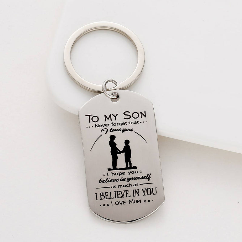 Mother's Day Lettering Metal Keychain with box