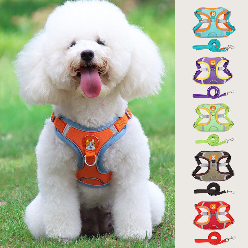 Reflective Pet Harness And Leash Set