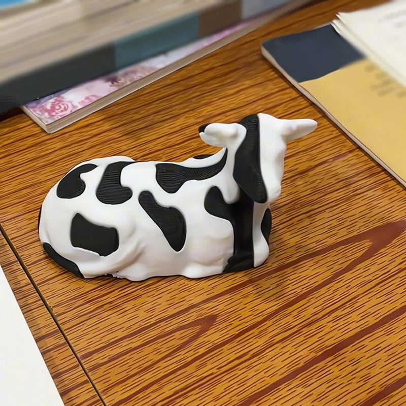 Decompression 3D printed cow figurine