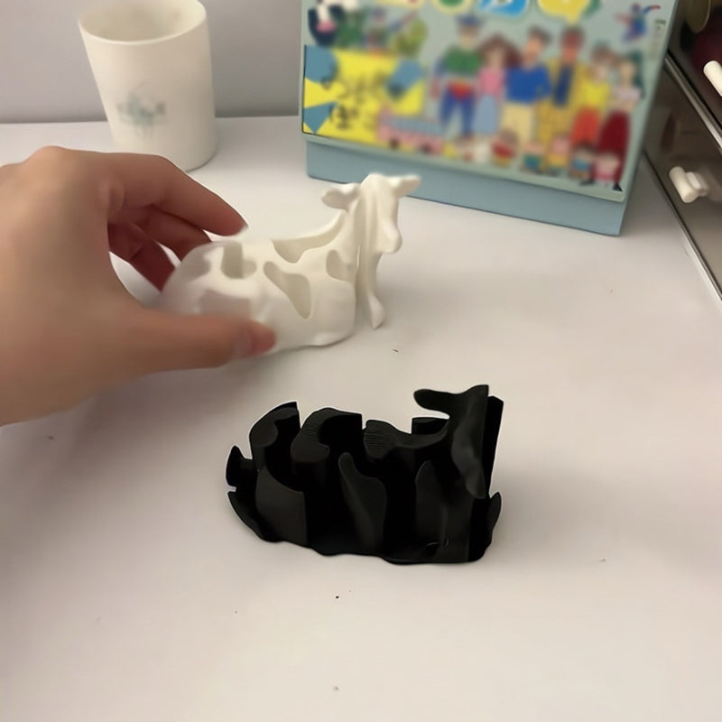 Decompression 3D printed cow figurine