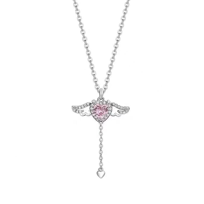 Pink Angel Wings Necklace