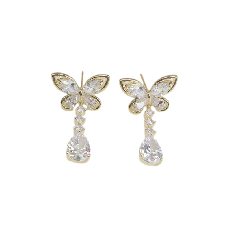 Zircon Butterfly Earrings