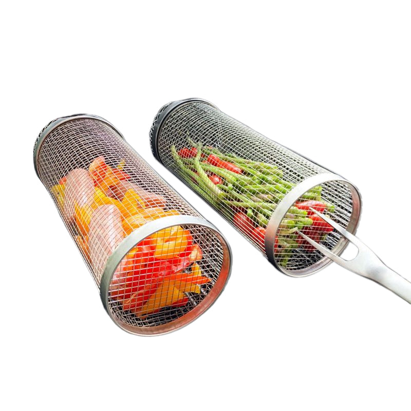 BBQ outdoor grill net / Barbecue stainless steel wire mesh cylinder