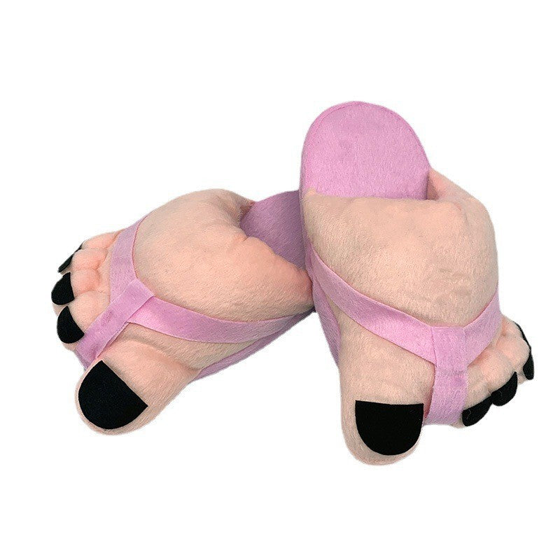 Funny Foot Plush Novelty Slippers