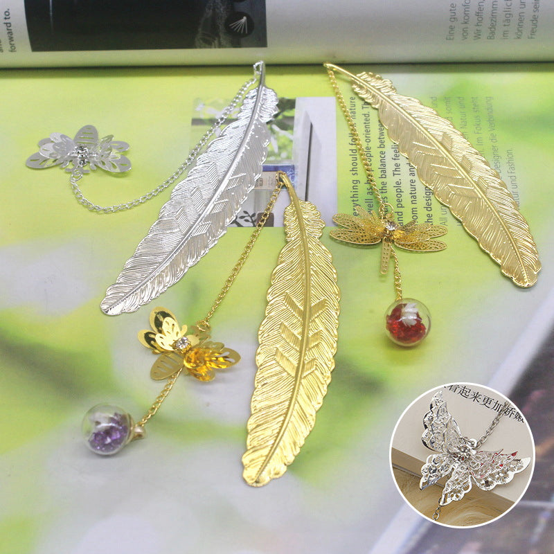 Metal Feather Bookmark