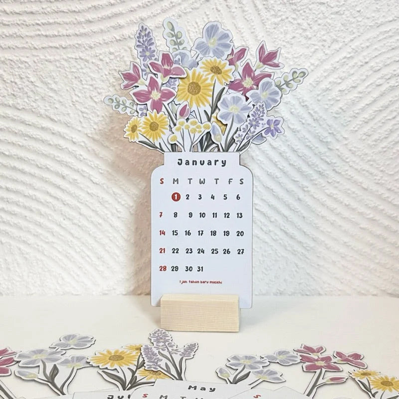 2024 Bloomy Flowers Desk Calendar