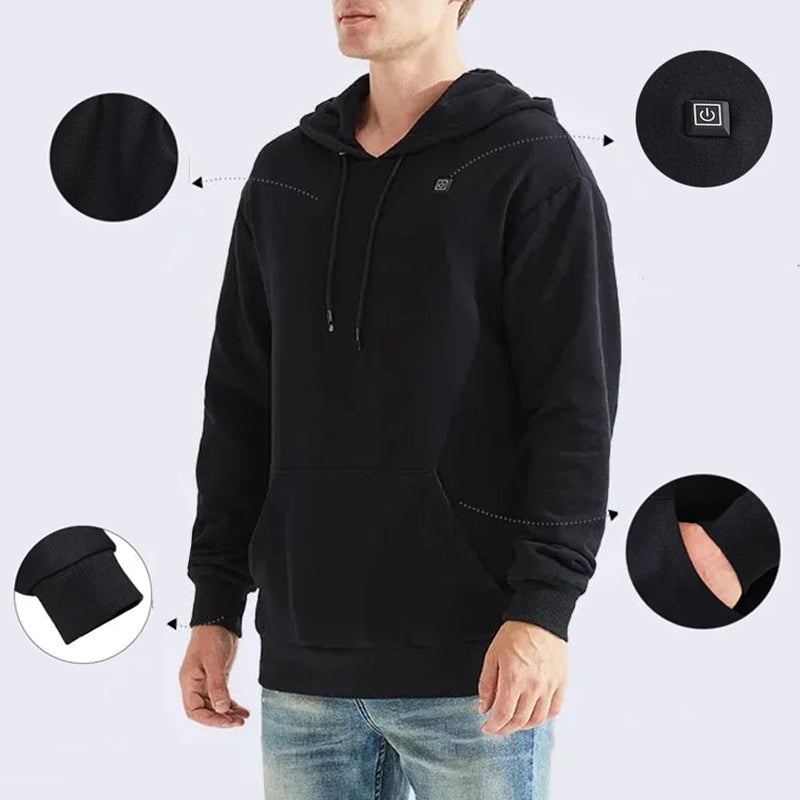 USB power heated hooded sweatshirt